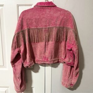 Blue B- Pink Corduroy Rhinestone Jacket